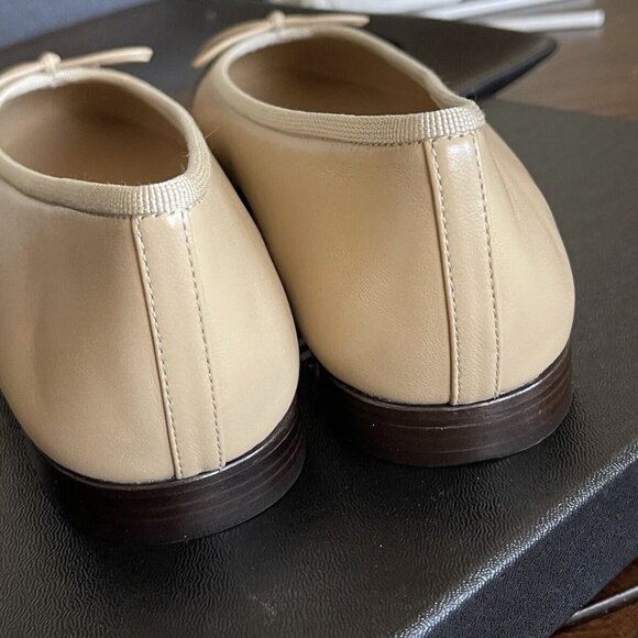 CHANEL Beige Lambskin Cap Toe Ballerina Flats - Picture 8 of 16